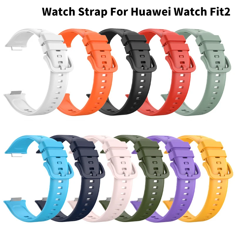 Силиконовый ремешок для Huawei Watch Fit 2 спортивный часов сменный умных Correa