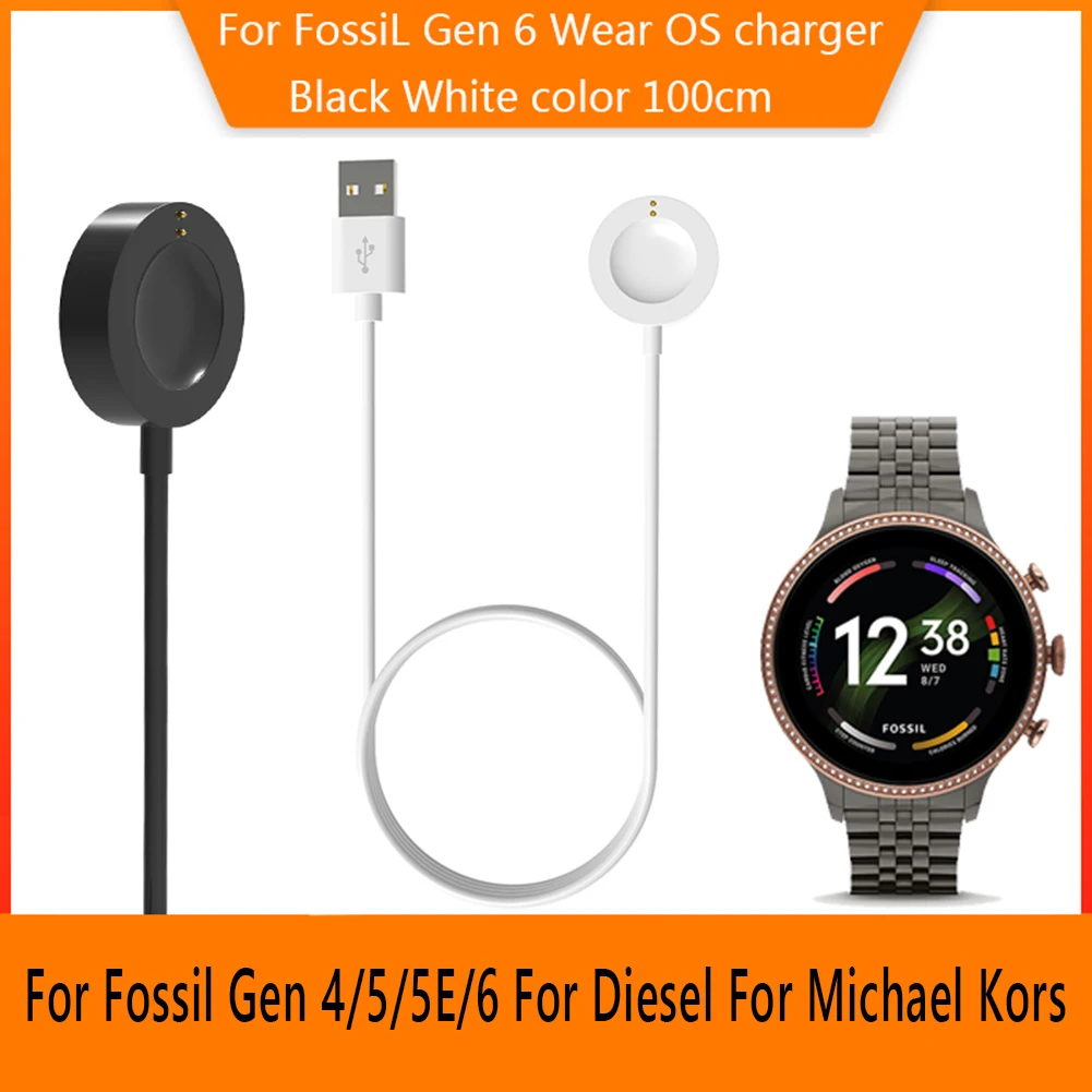 

1 м зарядный кабель для Fossil Gen6/Gen5/Gen4/Venture/Explorer/Diesel Sport Watch, магнитное зарядное устройство, провод питания, док-станция