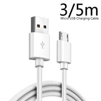 35 meteres long micro usb charging charger flexible white cable cord wire for samsung huawei xiaomi android smart mobile phone
