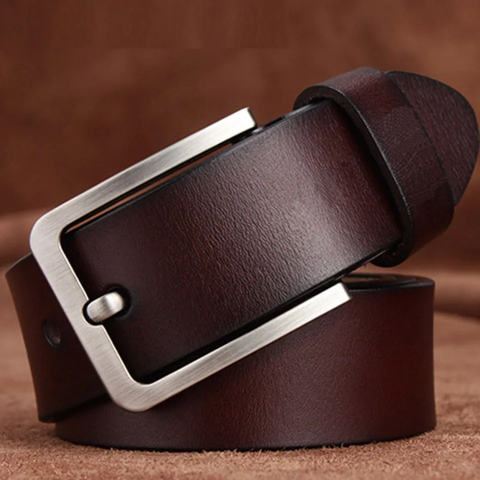 Fashionable New Men's Leather Belt European And American Luxury Brand Design Youth Versatile Thick Cowhide Pin Buckle Belt A2818