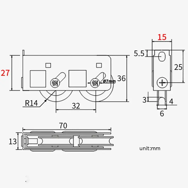 Модель 828 ролики для окон/дверей/колеса с подшипником нержавеющая сталь