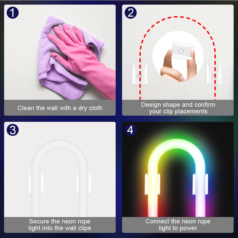 Умные светодиодные неоновые полосы освещают ленту Dreamcolor RGB DC12V Bluetooth контроля