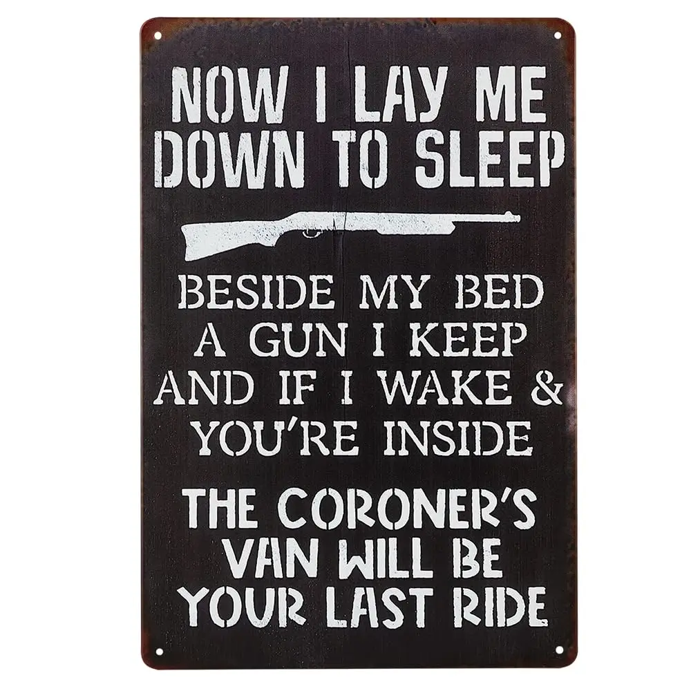 Теперь я лежал мне чтобы спать. Металлическое настенное искусство вывеска в