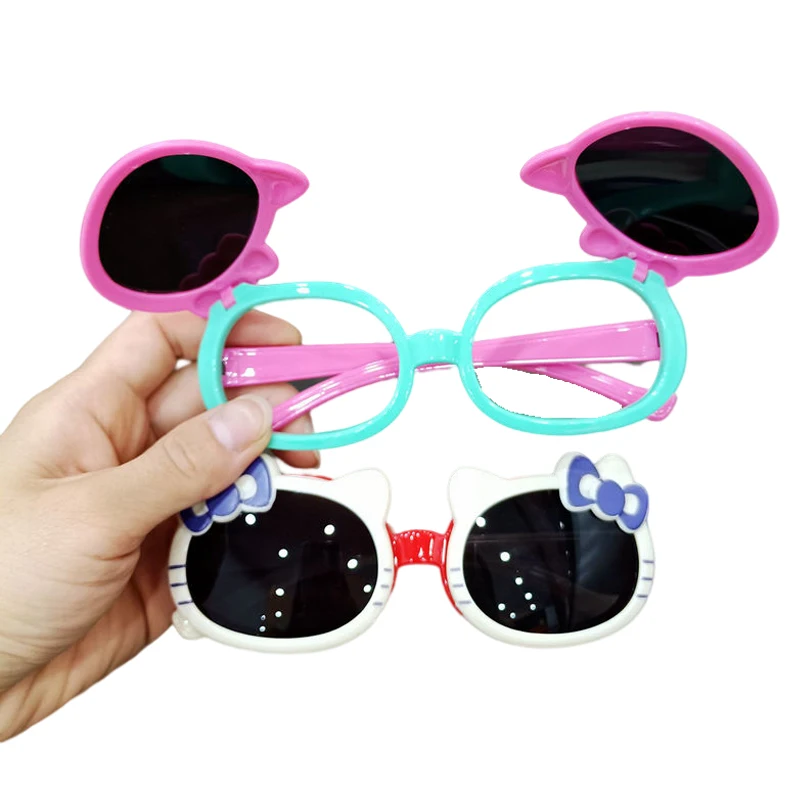 

Sanrio милые Солнцезащитные очки Hello Kitty детские Мультяшные аниме уличные очки для защиты от УФ-лучей солнцезащитные очки для девочек