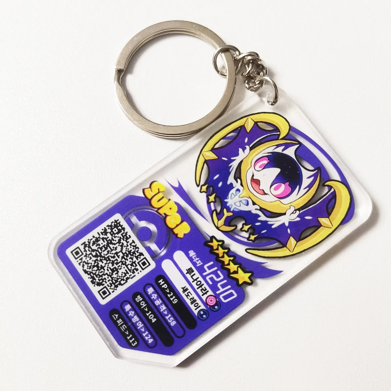 Корейская версия игровые карты Pokemon Ga Ole акриловый брелок для ключей Lunala Necrozma Plus Ao