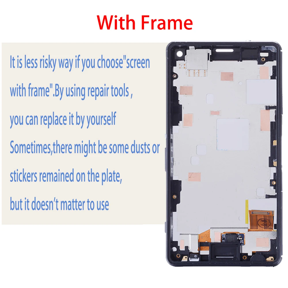 4 6 "Оригинальный ЖК-дисплей для SONY Xperia Z3 Compact D5803 D5833 сенсорный экран с рамкой