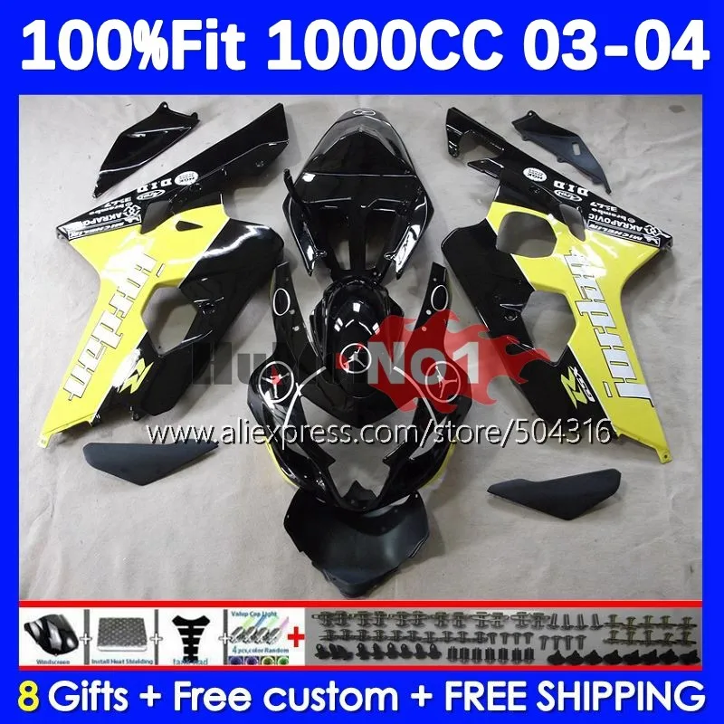

OEM Body For SUZUKI GSXR-1000 GSXR 1000 CC yellow stock 20No.110 1000CC GSX R1000 K3 GSXR1000 03 04 2003 2004 Injection Fairings
