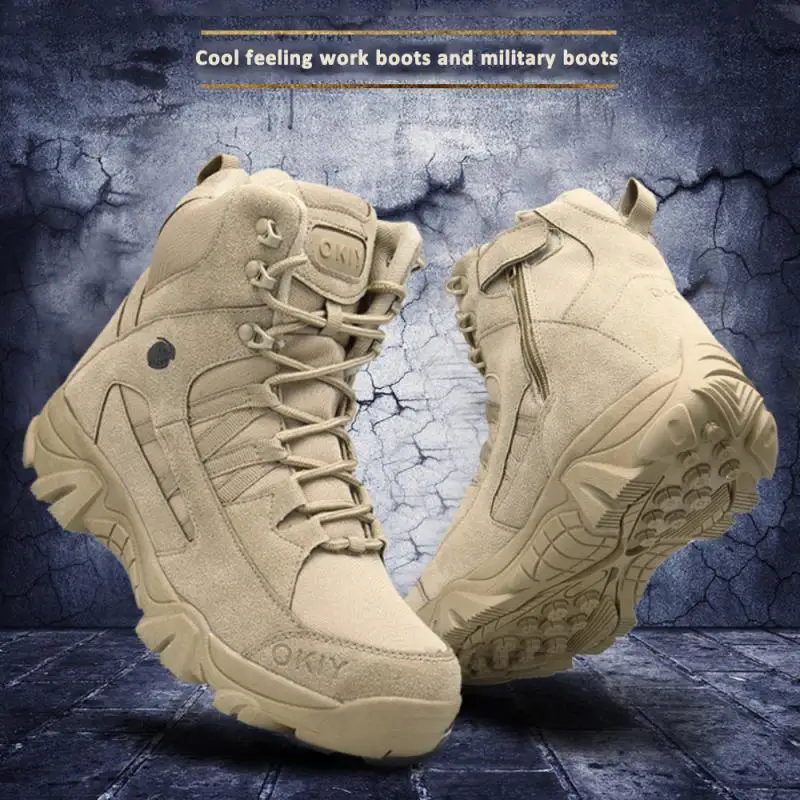 

Mesh Hiking Shoes Ultrallight Tactical Boots Breathable Training Shoes High-top Outdoor Special Forces Combat Boots 39-46size