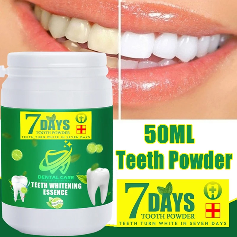 

50ml Teeth Whitening Powder Freshen Oral Hygiene Dental Bleaching Removes Plaque StainsCare Teeth Whitener Powder for Tooth Care