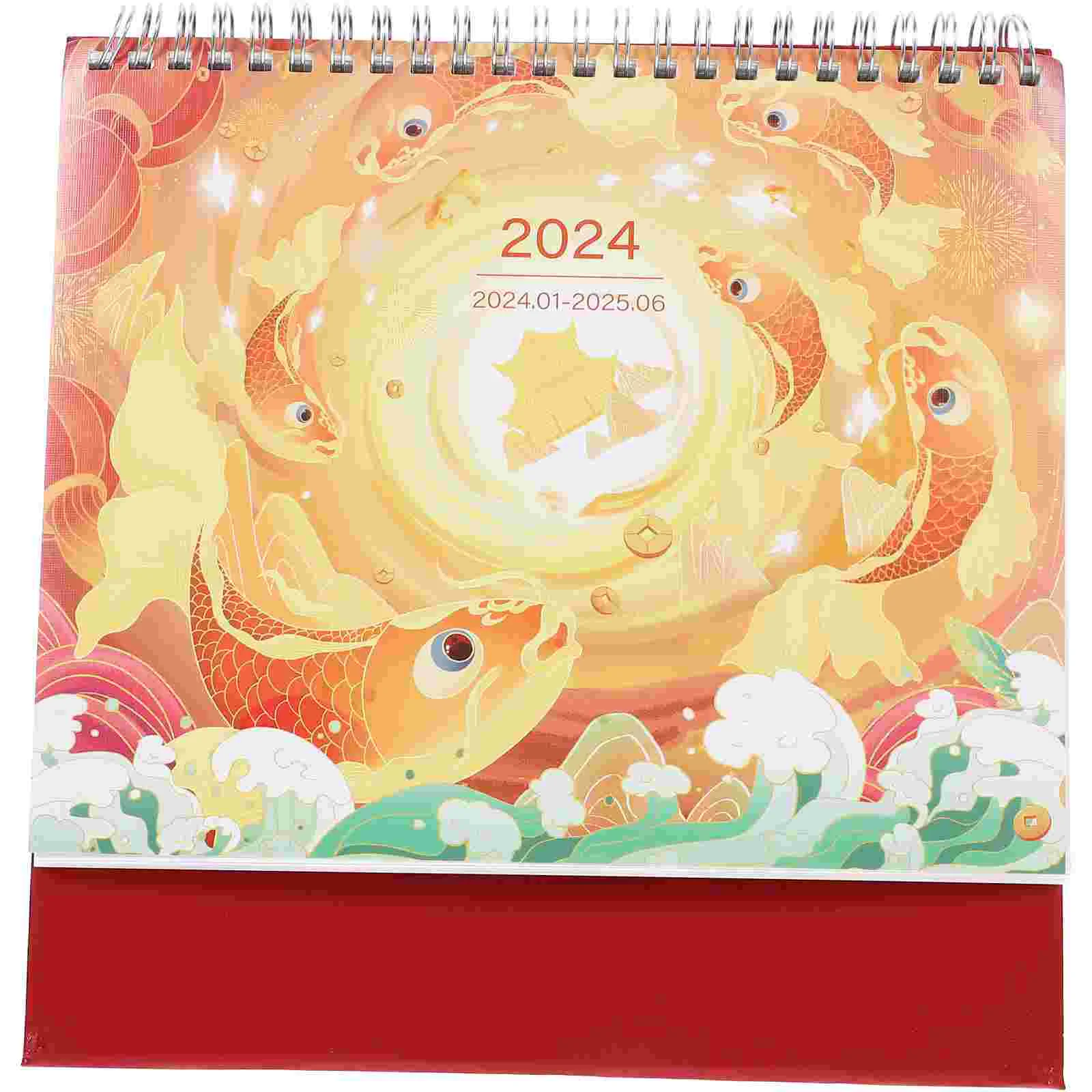 

Desk Calendar 2024 New Year Calendar Ornament Table Calendar Monthly Planner Calendar for Office