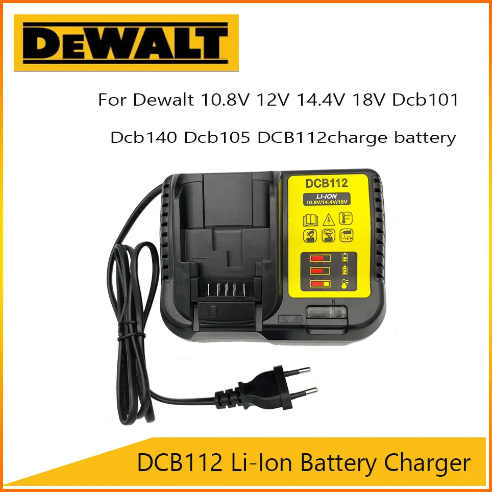 

18V /14.4V /12V /10.8V Good Quality DCB112 Li-Ion Battery Charger For Dewalt DCB101 /DCB140 /DCB105 /DCB112