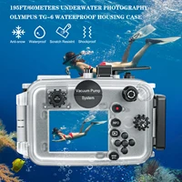 seafrogs 60m195ft underwater diving waterproof housing camera case for olympus tg 6 waterproof camera bags wet dome port