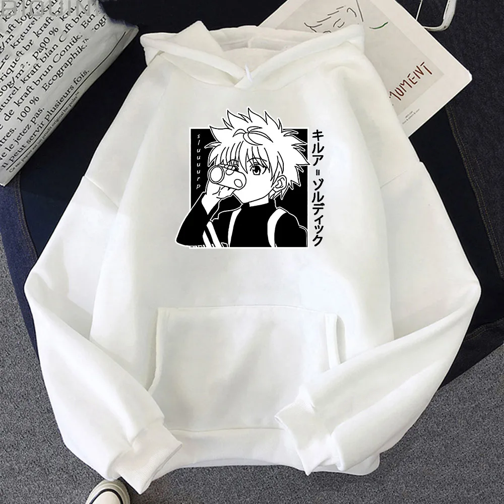 Толстовка Killua с капюшоном для женщин и мужчин кавайная свободная толстовка
