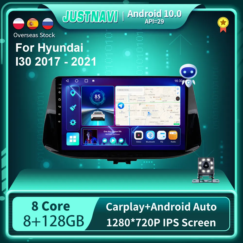 

JUSTNAVI QT10 Android 10 Car Radio For Hyundai I30 2017 - 2021 GPS Navigation 2 din 4G WIFI DSP RDS Multimedia Video Player DVD