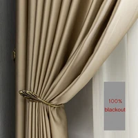 gold curtains thermal insulated for living room bedroom luxury thick solid silk blackout ready window treatment 02