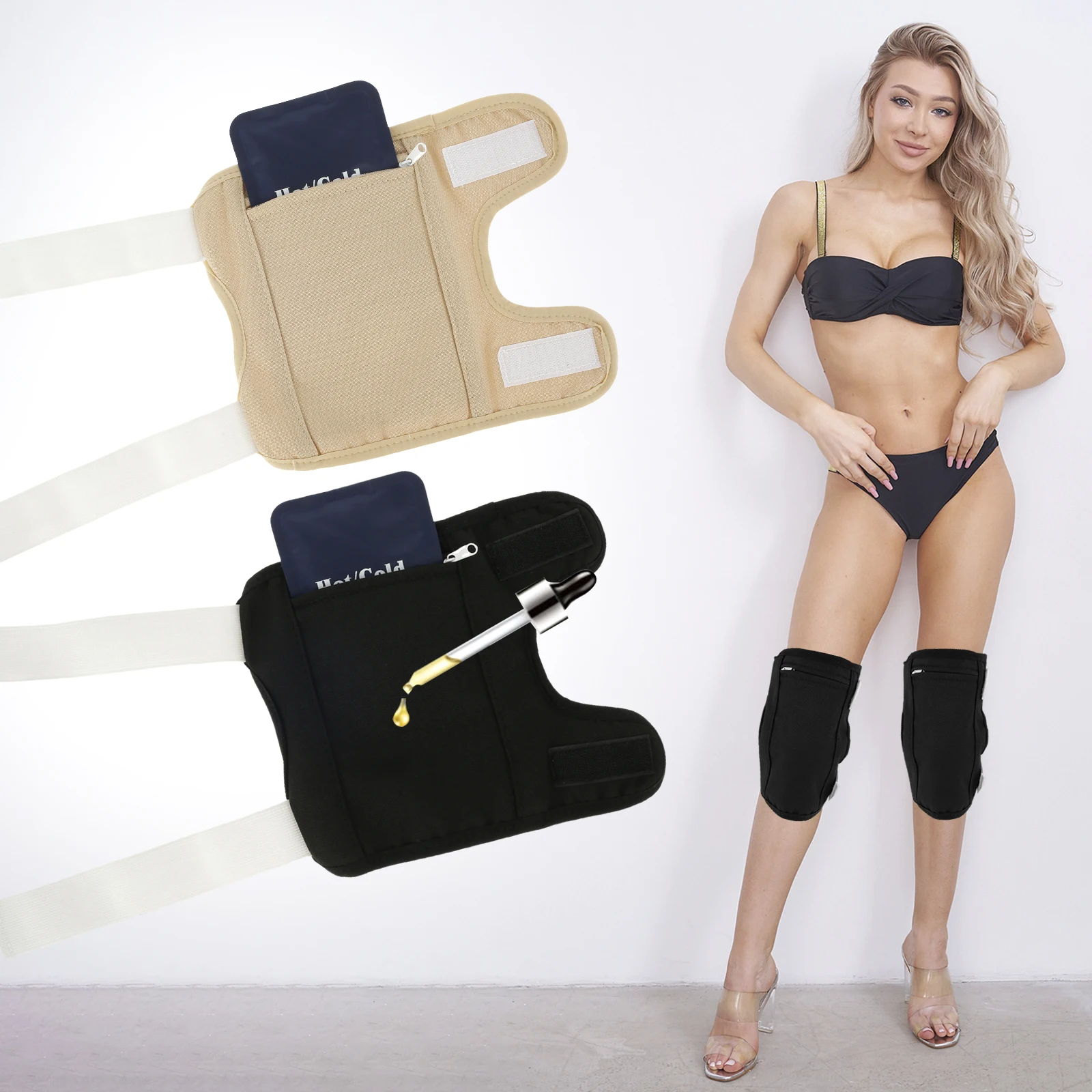 

Elbow Oil Pack with Gel Bag Washable Reusable Knee Essential Oil Wrap Mess-Free Oil Pack Wrap with Adjustable Elastic Straps