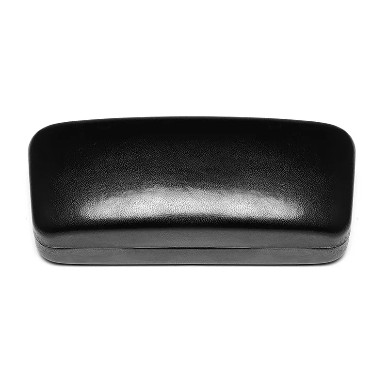 Металлическая жесткая коробка черные кожаные очки с окантовкой зеркальные