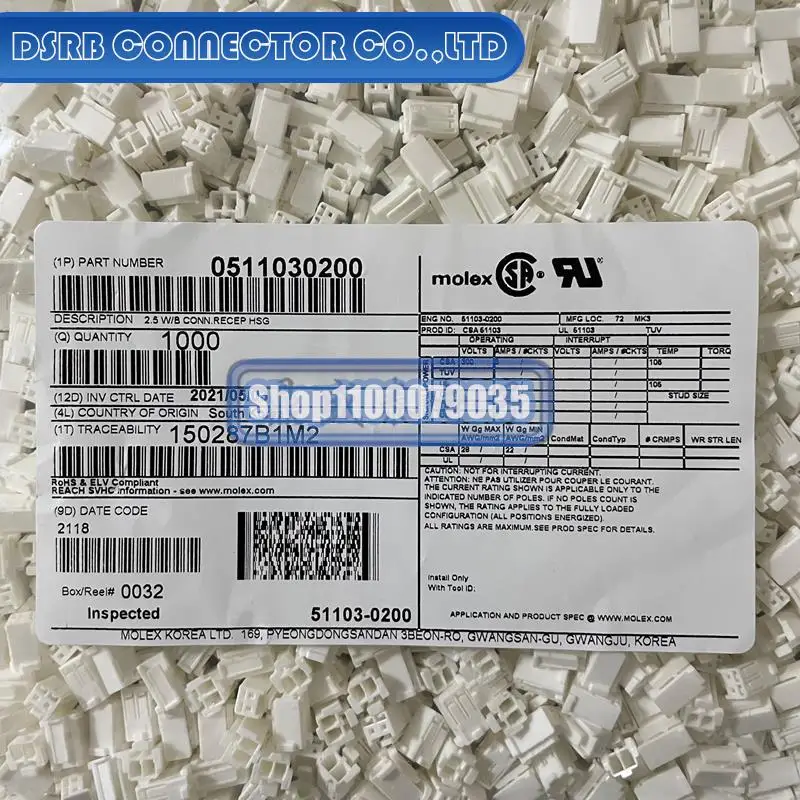 

1000 шт./партия, новые и оригинальные 51103-0200 511030200 2P