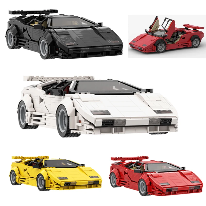 

Высокотехнологичная супергоночная машина Countach LP5000 QV-Red Hypercar классическая модель строительных блоков скоростной Чемпион кубики MOC игрушки