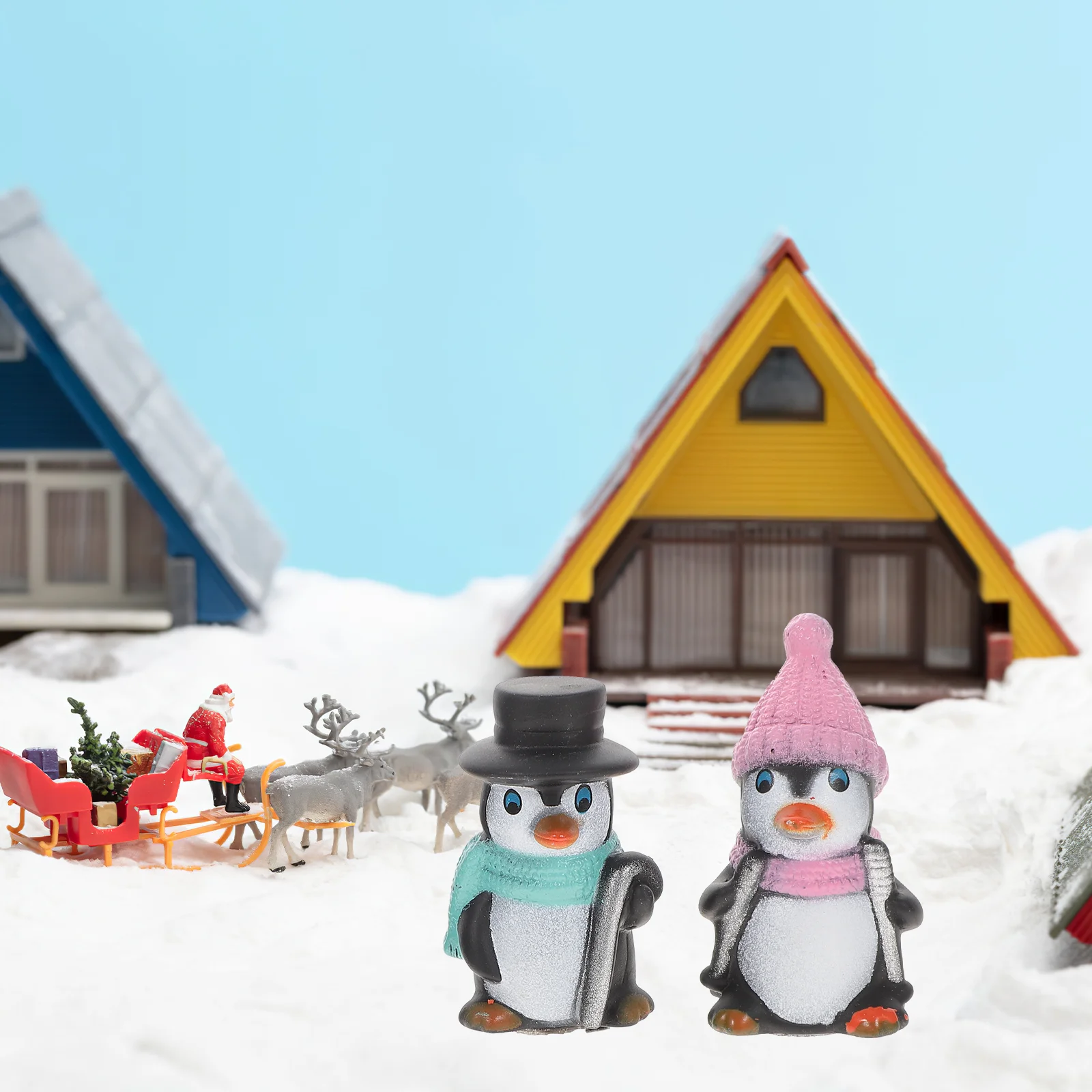 

12pcs Small Christmas Ornament Miniature Penguin Tiny Penguin Miniature Christmas Ornament Sand Table Statue Penguin Toy