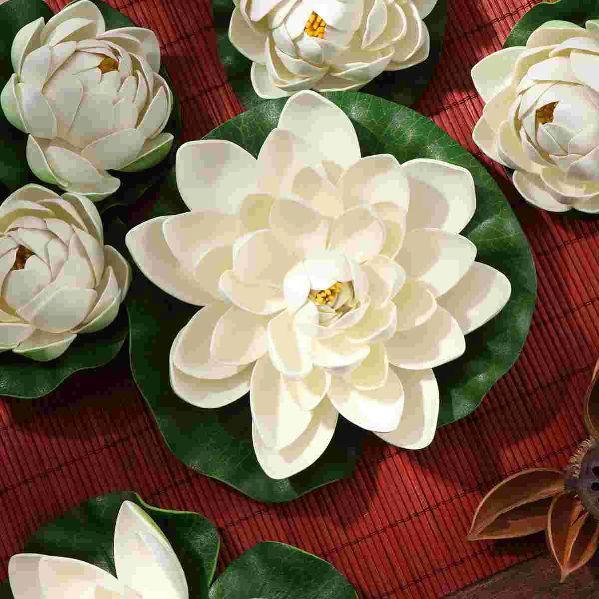 

6pcs peace water floating flowers artificial water Artificial Flowers For Outsideation ornament for garden pond aquarium pool