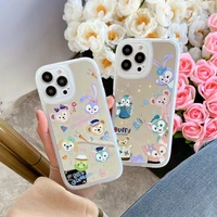 the disney bear duffy stellalou mirror phone cases for iphone 13 12 11 pro max mini xr xs max x back cover