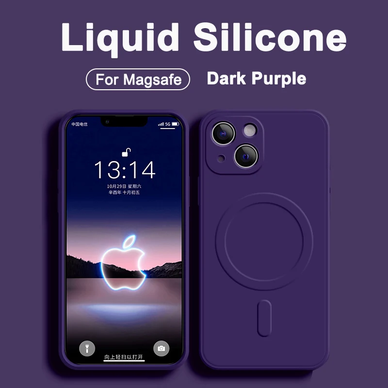 

2022 Liquid Silicone Case for IPhone 14 13 12 11 Pro Max Mini XR X XS MAX 7 8 Plus for MagSafe Magnetic Wireless Charging Cover