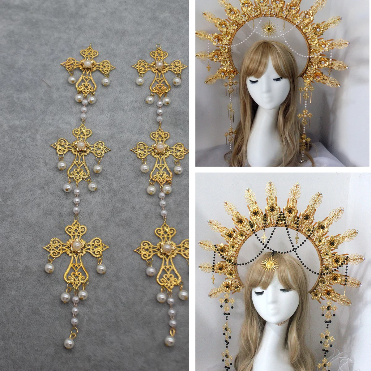 

DIY Kit Bead Tassel Pendant For Sun Halo Crown Maternity Photoshoot Props Stage Performance Spiked Bride Headdress