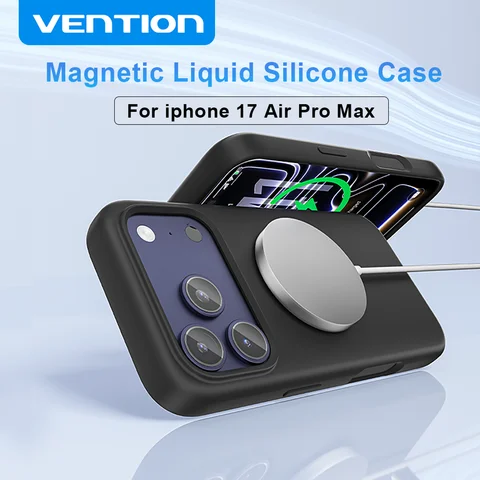 Магнитный чехол Vention для iPhone 17, Air Pro Max, жидкий силиконовый чехол, защитный чехол для беспроводной зарядки, чехол для телефона Magsafe