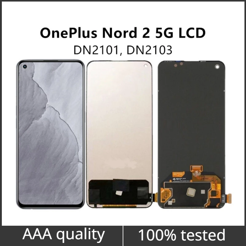 

ЖК-дисплей 6,43 дюйма AMOLED/TFT для OnePlus Nord 2, сенсорный экран, цифровой преобразователь в сборе, замена DN2101, DN2103 LCD