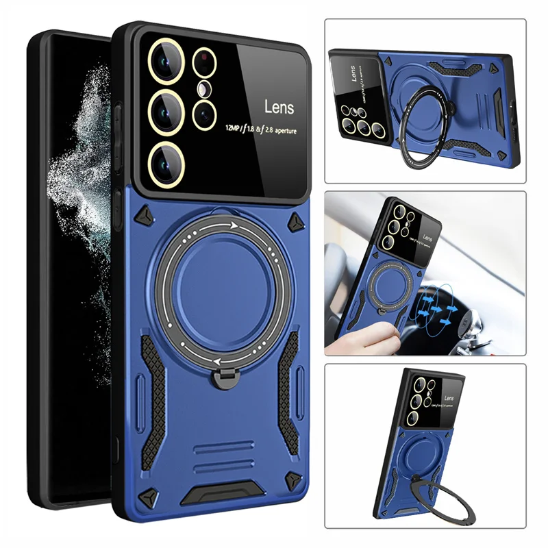 Для Samsung Galaxy S22 Ultra Чехол с магнитным кольцом и подставкой защитный чехол для + Plus