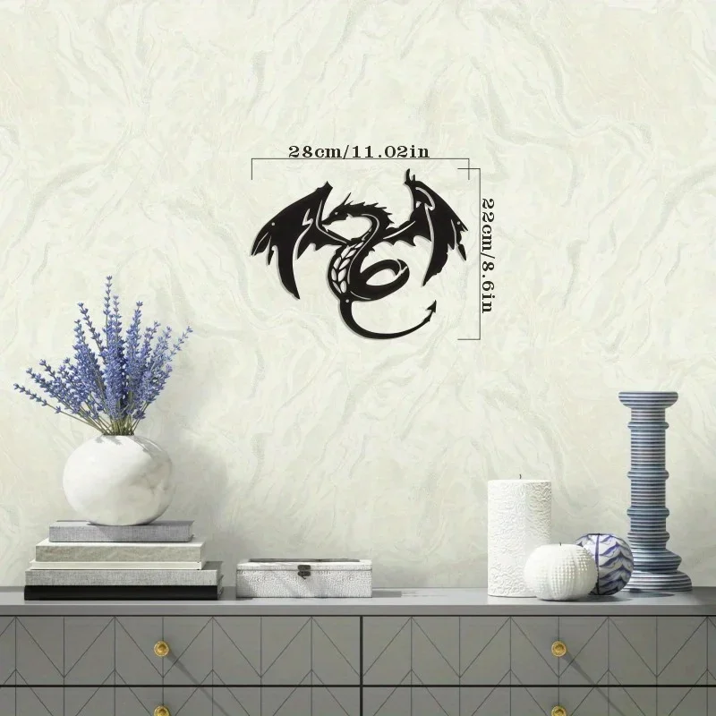 Металлический Дракон Украшение На Стену Черный Лак Железный Рисунок Домашний