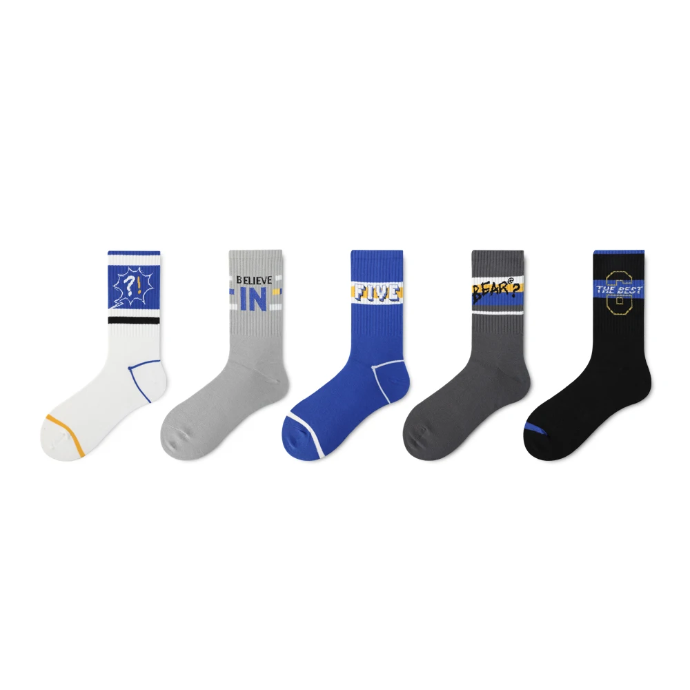 Socks for Men and Women With Sandals, Medium Tube Socks, High Top, European and American Street Ins Trend,Hip-hop Letter Sports
