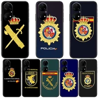 spain national police logo phone case for huawei p50 p40 p30 p20 10 9 8 lite e pro plus black etui coque painting hoesjes comic