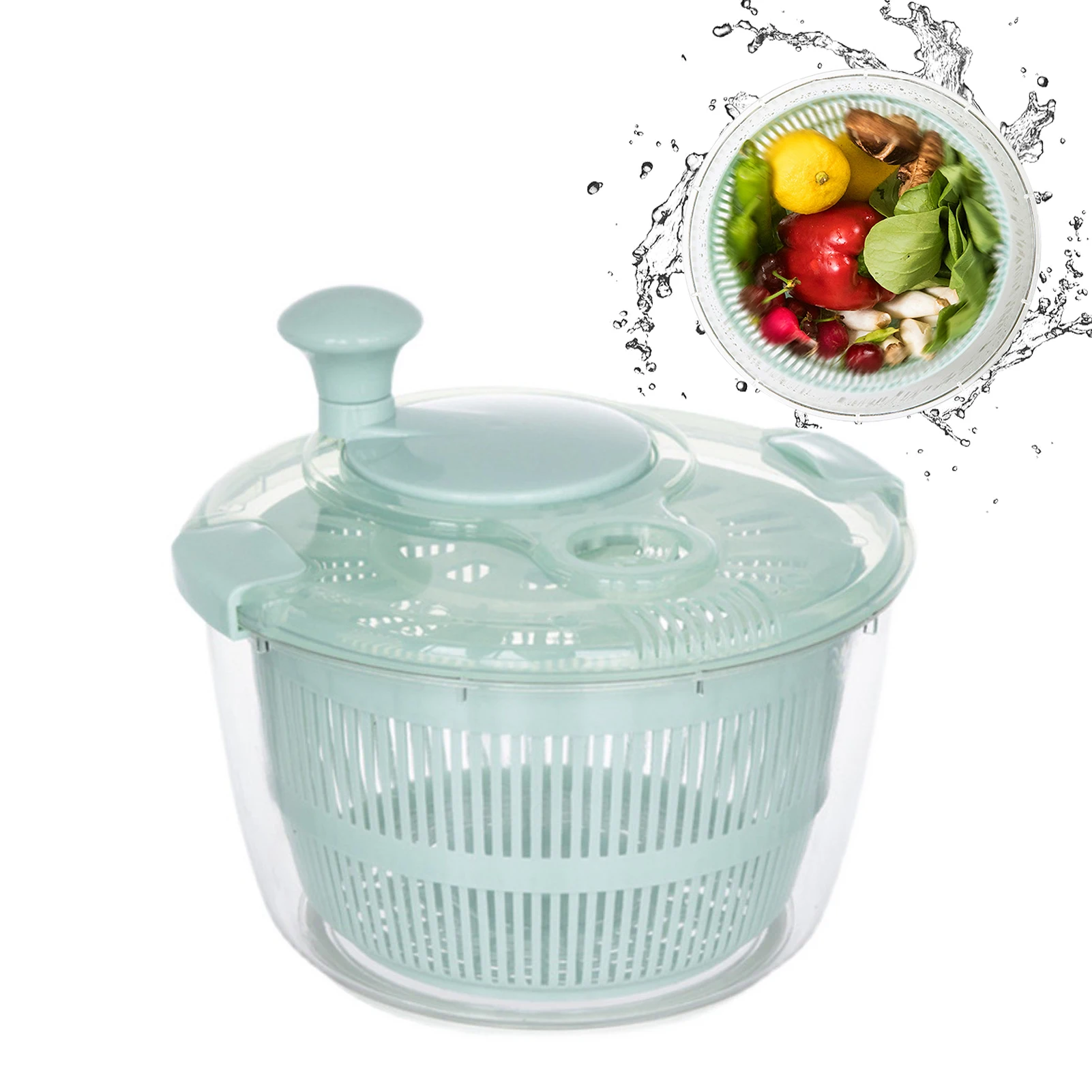 

Сервировочная чаша для салата, овощей, фруктов, Легкая очистка, сушка, мытье, съемный пластиковый ручной кухонный инструмент, ежедневное ручное управление