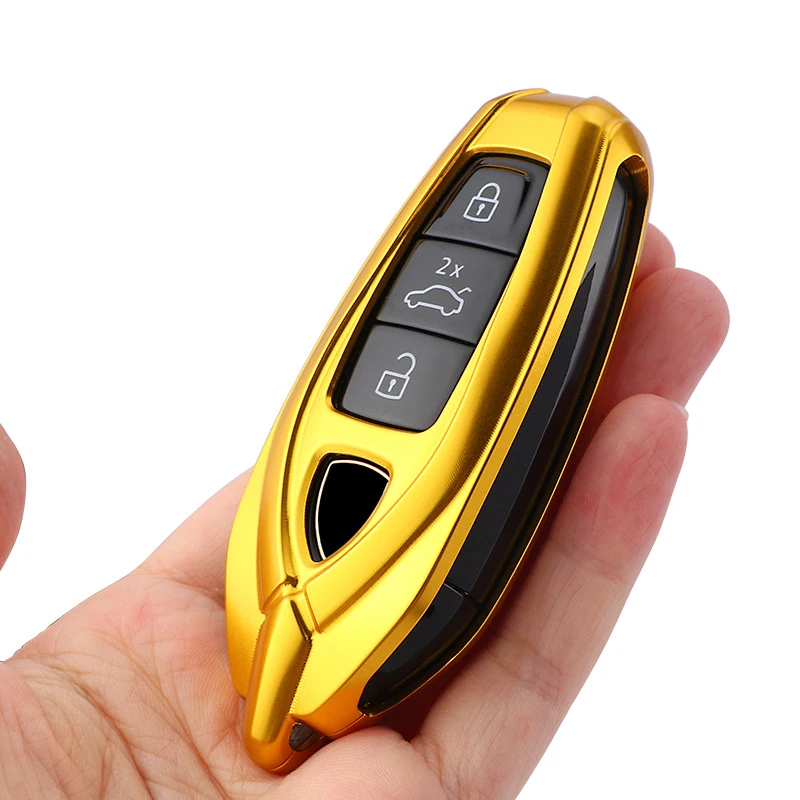 

Aluminium Alloy Car Key Case Cover Fob For Lamborghini URUS 2021 Remote Shell Holder Protector With Keychain Ring