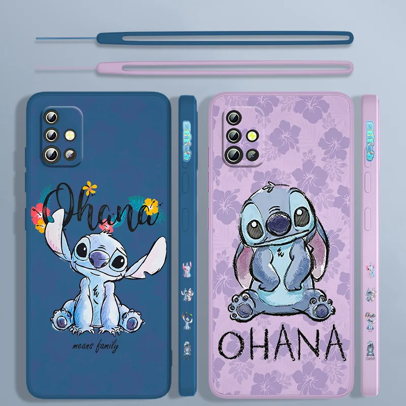 

Disney Stitch Flowers For Samsung A73 A72 A54 A53 A52 A42 A34 A33 A32 A23 A22 A14 A13 A12 Liquid Left Rope Phone Case