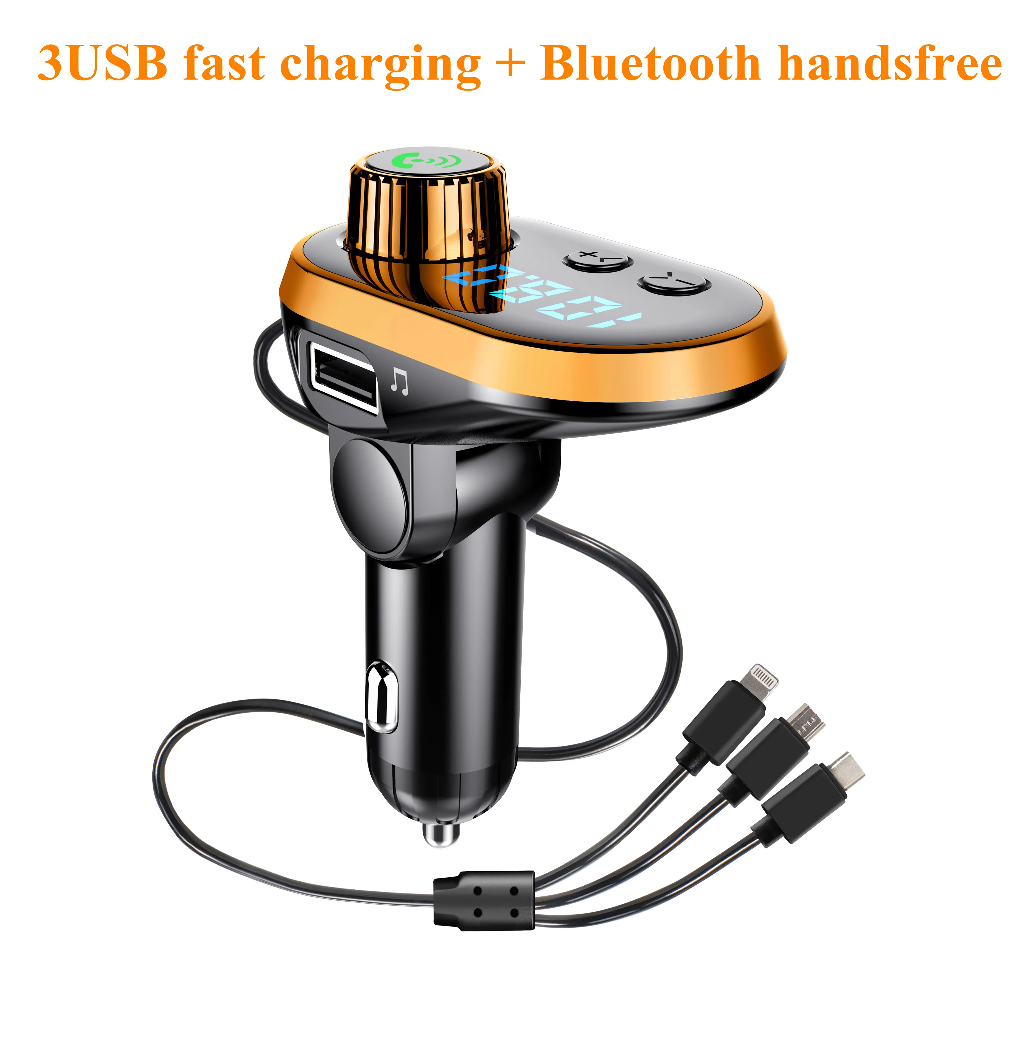 

Car MP3 Player Bluetooth FM Transmitter Hands-free Car Kit Audio Modulator SD Music Playing Car Kit 3 USB 3.1A Fast Charging