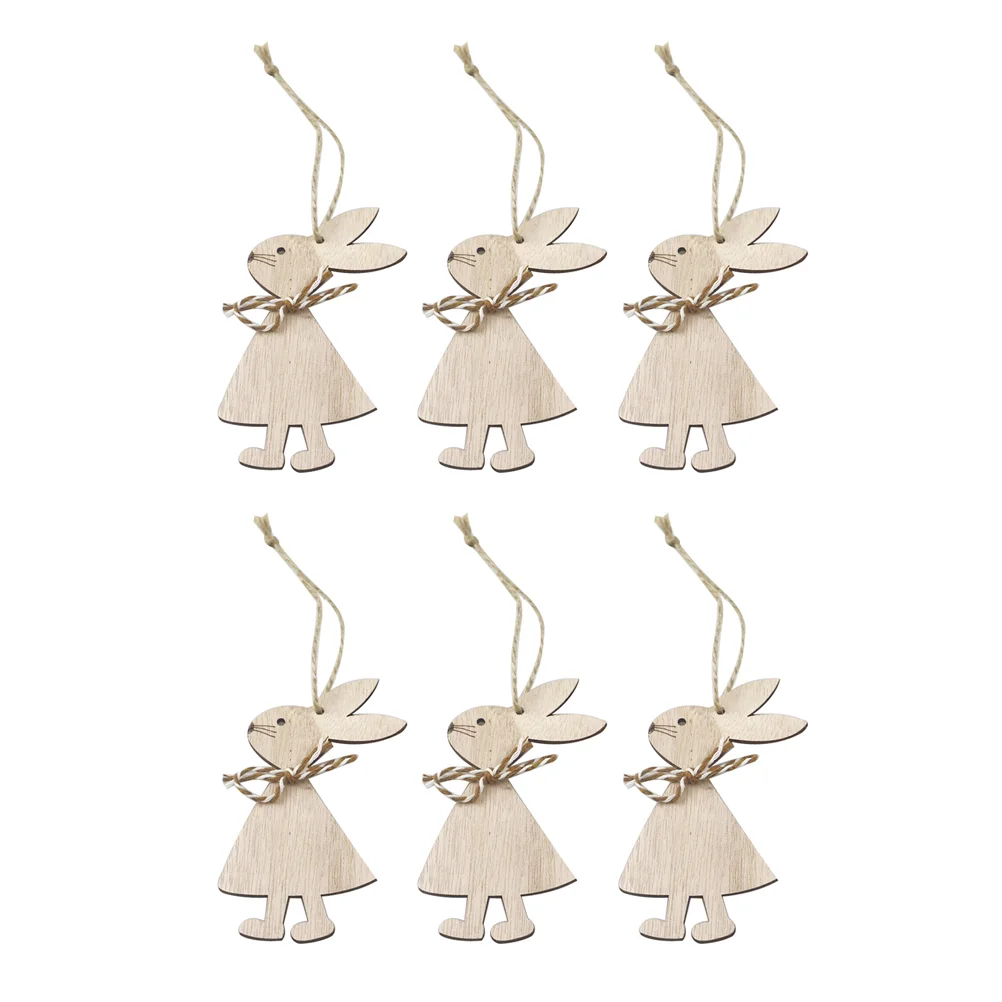 

Easter Wooden Bunny Rabbit Hanging Ornaments Wood Pendant Decorations Cutouts Craft Crafts Tree Tags Embellishments Ornament