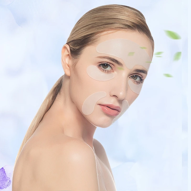 5 шт. многоразовые силиконовые наклейки против морщин для лица лба щек подбородка