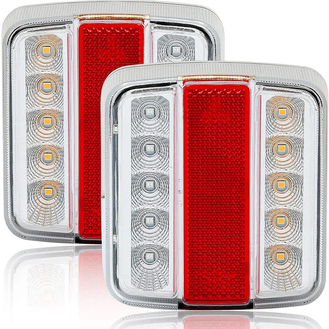 

LED Trailer Rear Lights Set ,12V 14 LED Marker Truck Waterproof Lamps Brake Light for RV Caravan Tractor Van 2Pcs