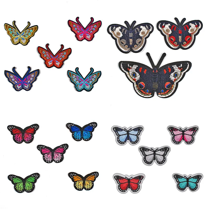 

50pcs/lot Large Luxury Fashion Butterfly Embroidery Patch Shirt Bag Clothing Decoration Accessory Craft Diy Applique