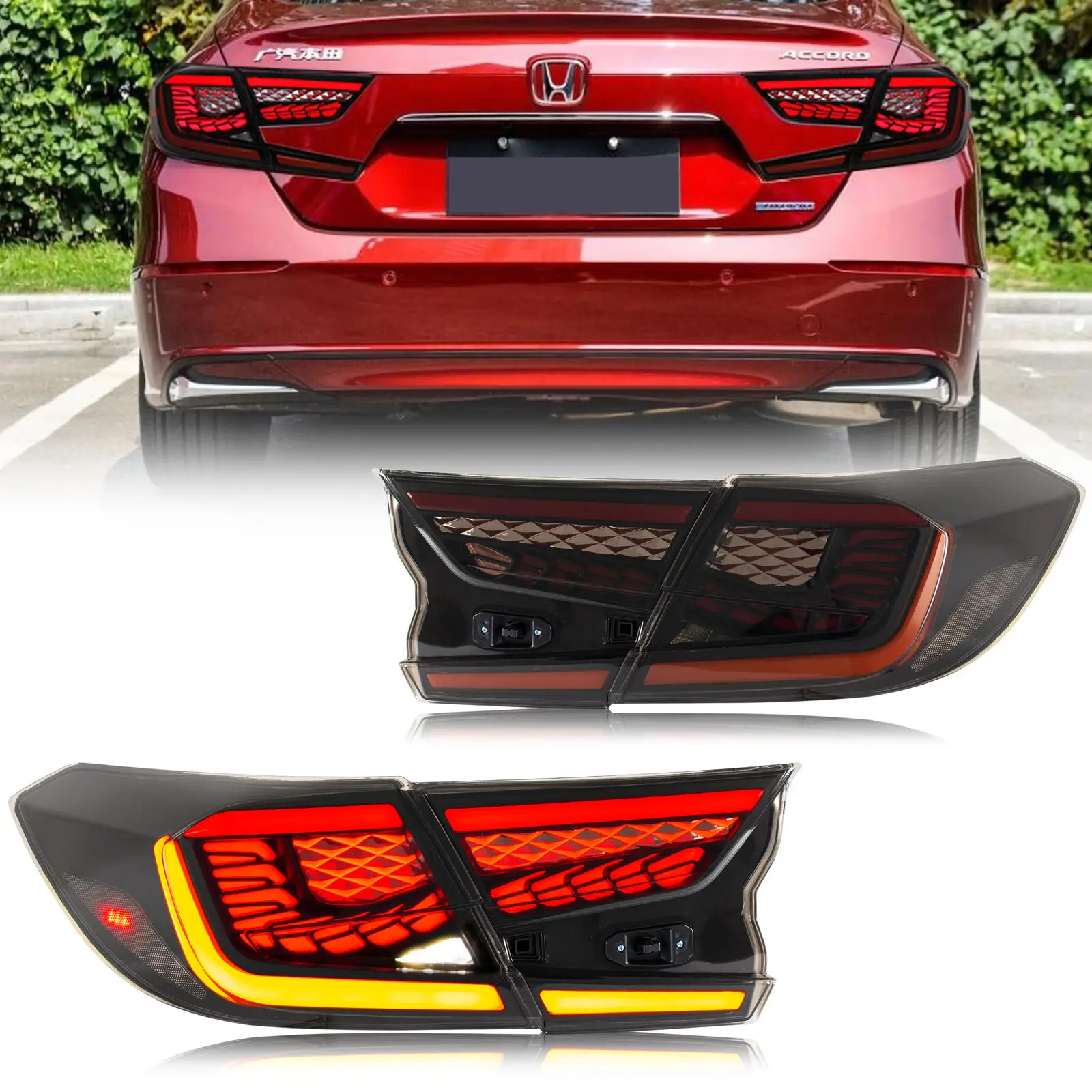 

LED Tail Lights for Honda Accord 10th Gen 2018 2019 2020 2021 Rear Lights Assembly Sequential Turning Signal Start Up Animation