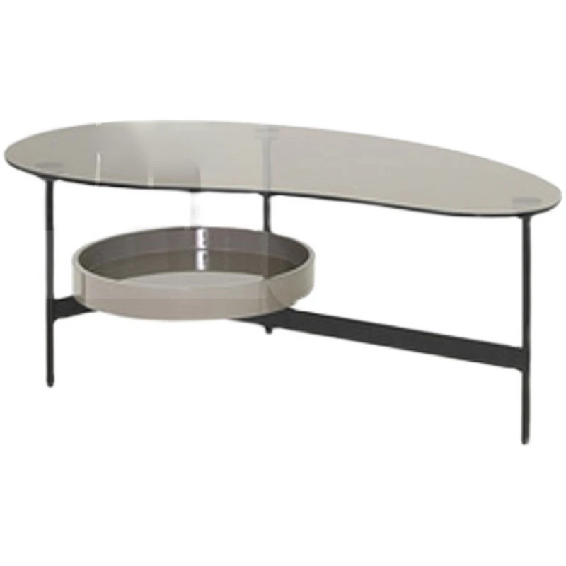 

zq Nordic Modern Coffee Table Tempered Glass Coffee Table Coffee Table Gray Glass Tea Table