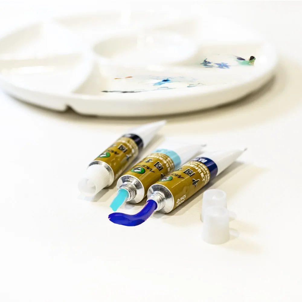 Artsecret 7-луночная фарфоровая керамическая палитра красок для смешивания цветов