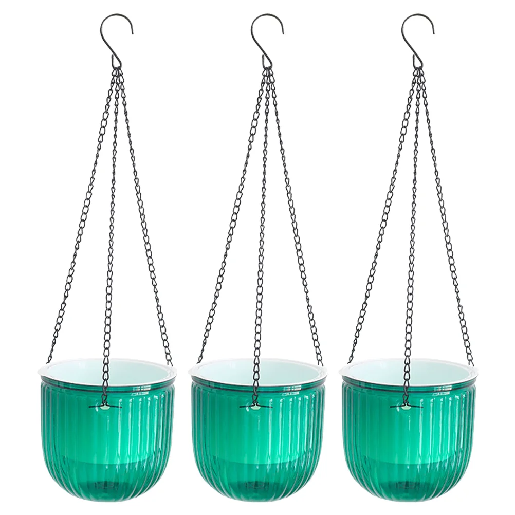 

3 Pcs Hanging Planters Outdoor Shelf Plants Automatic Watering Flower Pots Indoor Self Flowerpot Glass Terrarium Lazy