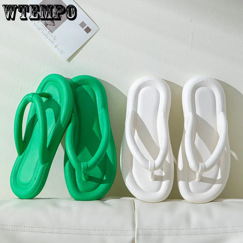 WTEMPO Summer Flip Flops Women Vacation Outing Casual Clip Toe Slide Slippers Fashion Korean Anti-slip Flat Sandals Dropshipping