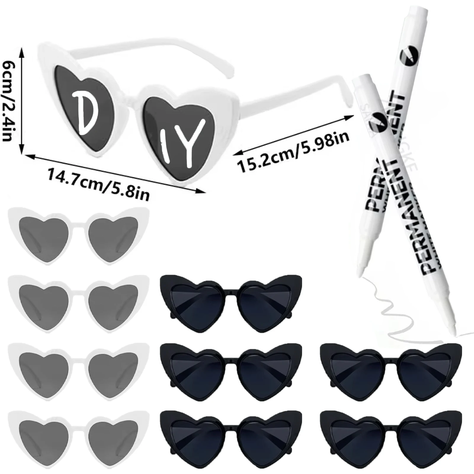 

Персонализированные солнцезащитные очки в форме сердца