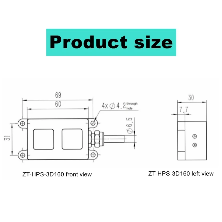 Датчик направляющей вилочного погрузчика IP 67 промышленная защита 3D