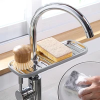 faucet sink organizer holds sponge scrubbers dustproof durable keep neat organizer for kitchen bathroom stainless steel